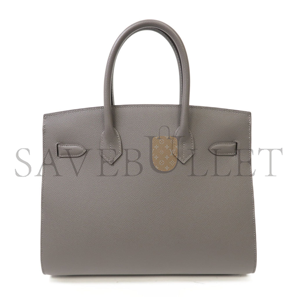 H**mes birkin 30 epsom leather pewter grey silver buckle handbag 2160900355773 (30*23*15cm)